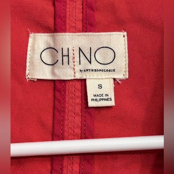 By Anthropologie Chino Coral Swing Button Up Boxy Crop Long Sleeve Jacket Sz S - Picture 10 of 11